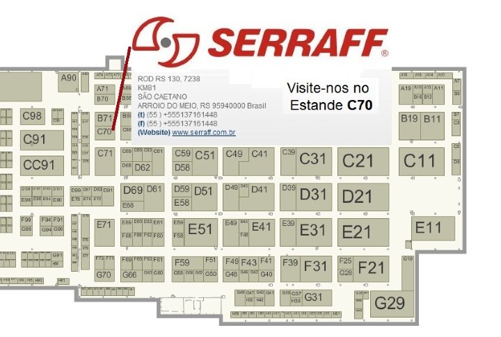 Localização do estande da Serraff.